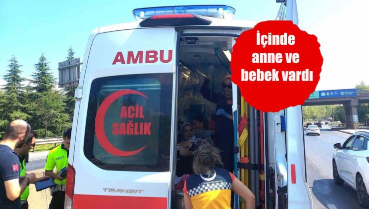 Yenidoğan ambulansı kazaya karıştı 1 YARALI