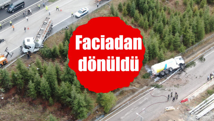 LPG yüklü tanker ağaçlık alana uçtu