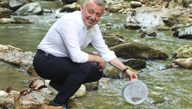 Kirazdere’ye 8 bin adet alabalık salındı