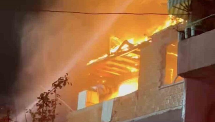 Tavşantepe Mahallesinde 3 katlı binada yangın çıktı