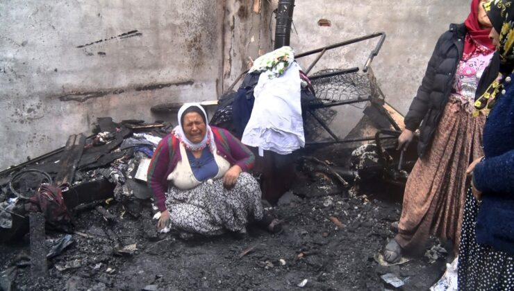 Evi yandı, 5 çocukla ortada kaldı. YARDIM BEKLİYOR