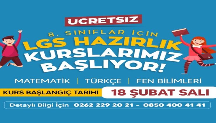 Derince’de Ücretsiz LGS Hazırlık Kursları Başlıyor