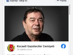 Haberimizden sonra cemiyet İsmet Çiğit için baş sağlığı diledi