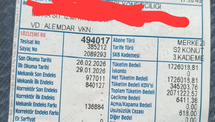 İzgaz’dan skandal tüketim faturası