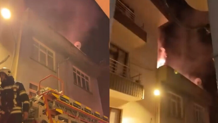 2 katlı evin çatı kısmında yangın çıktı