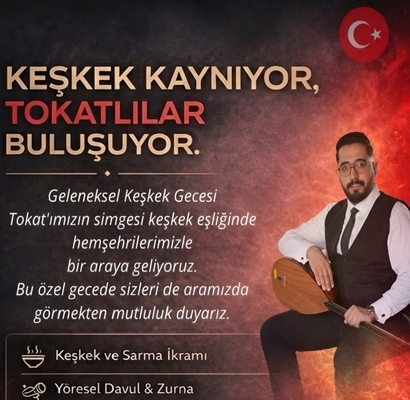 Tokatlılar Geleneksel Keşkek programı düzenliyor