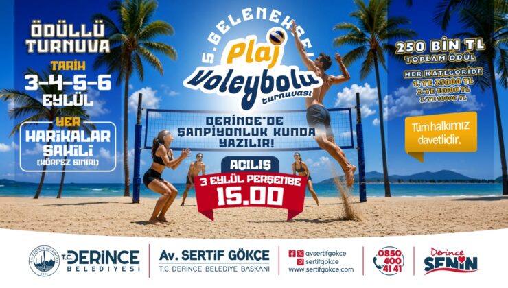 Derince’de plaj voleybolu heyecanı 3 Eylül’de başlıyor