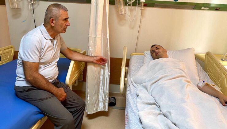 Hastanede tedavi gören Halit Özer’e morel ziyareti