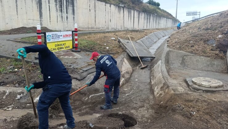 Büyükşehir Kocaeli’de yağışa karşı seferber olldu