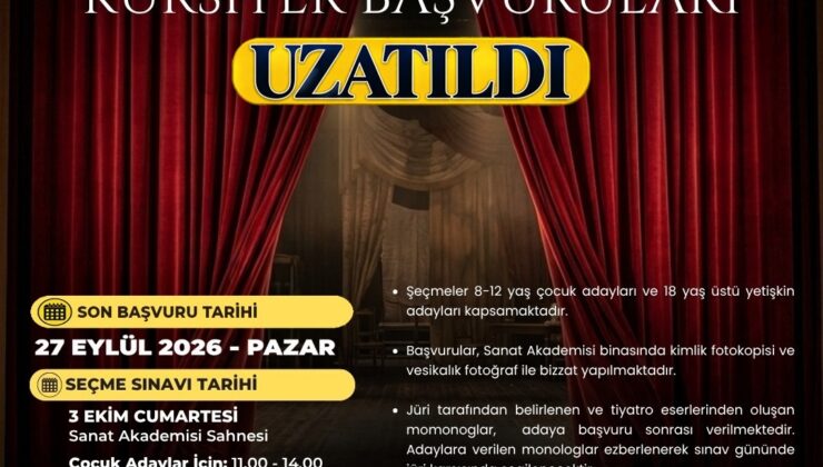 İzmit Belediye Tiyatrosu’nda başvuru süresi uzatıldı