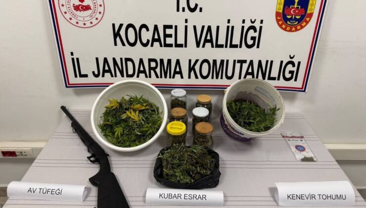 Esrar ve ruhsatsız tüfek ele geçirildi